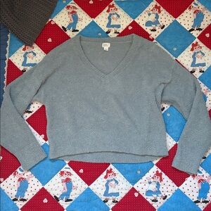 Stars Above Soft Blue V-Neck Sweater